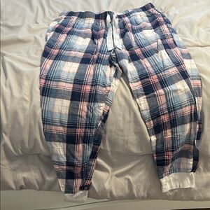 Plaid Pajama Pants in Blue and Pink